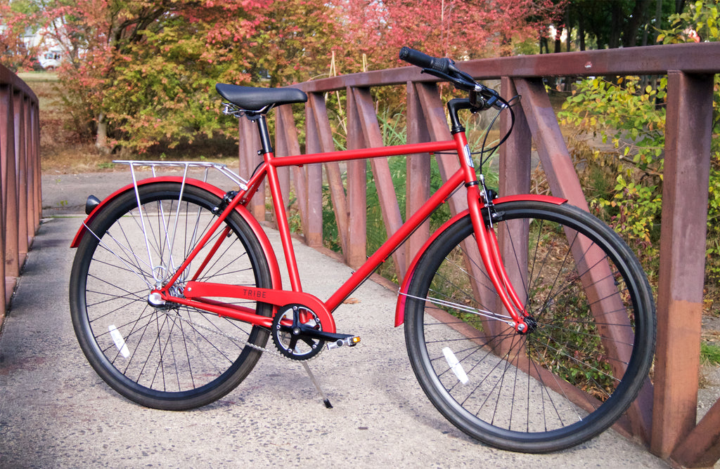Tribe Bicycle Co city series cruiser Bike dutch bicycle opafiets satin red