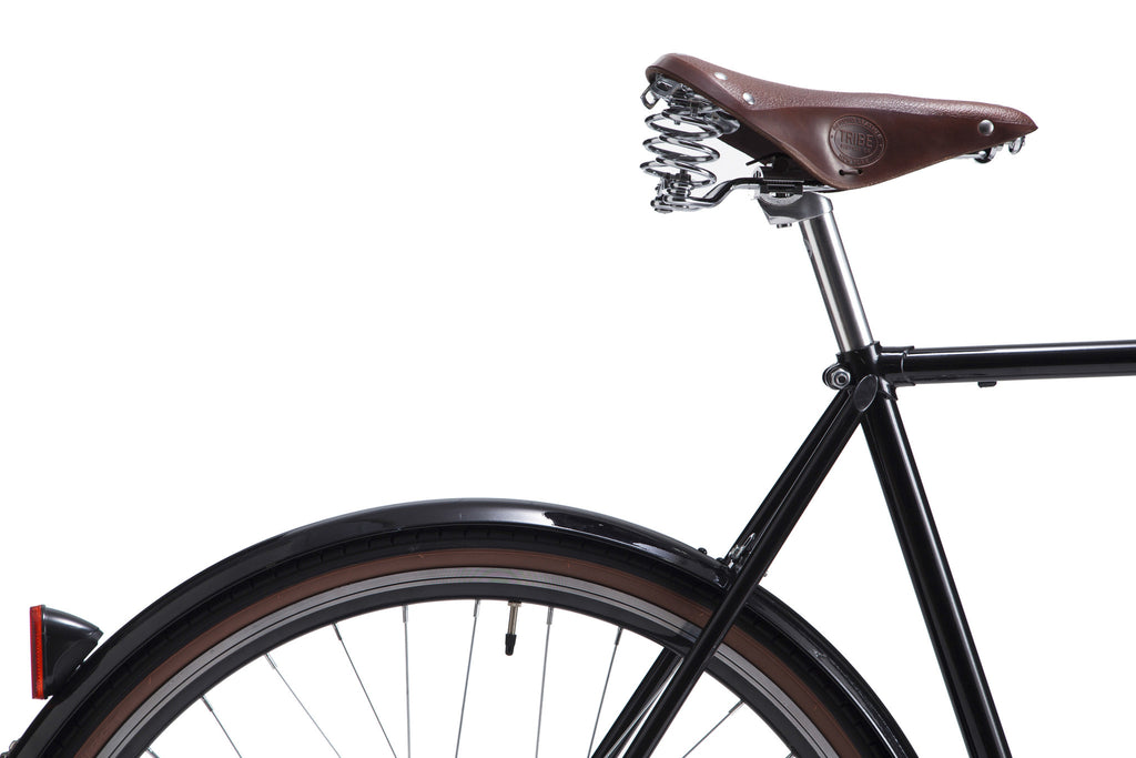 Tribe Bicycle Co Opafiets Pearlized Black Lugged Frame, Saddle, and Rear Fender