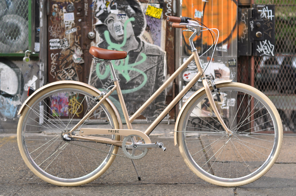 Tribe Bicycle Co City Series Omafiets Cruiser Bike Champagne Dutch Bike Champagne