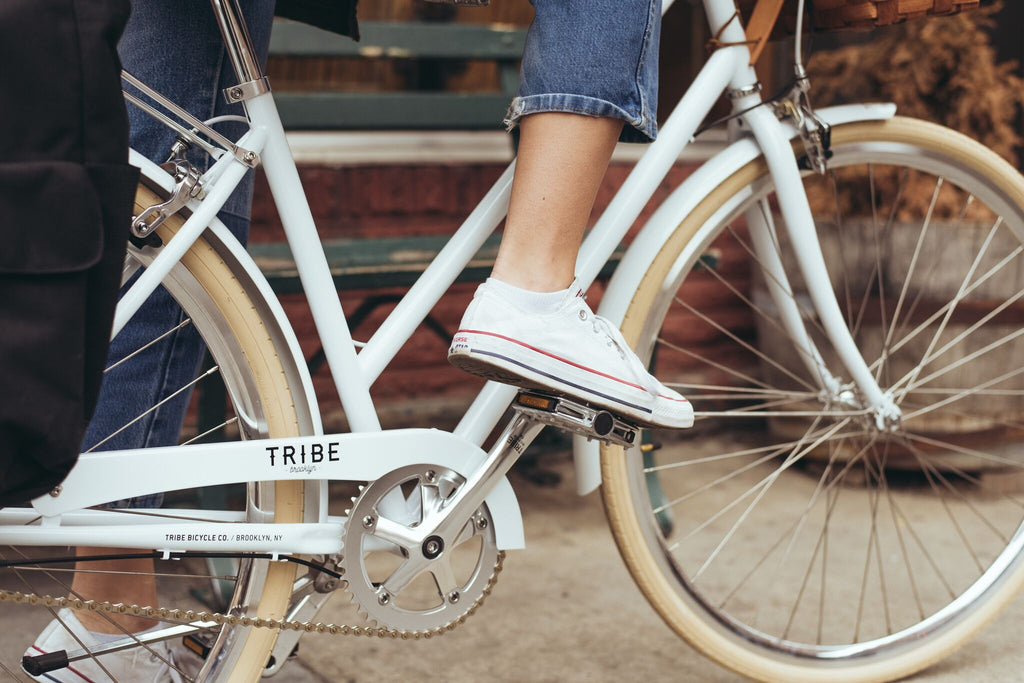 Tribe Bicycle Co City Series Omafiets Cruiser Bike Champagne Dutch Bike White